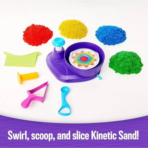 Kinetic Sand, Swirl N’ Surprise Playset with 2lbs of Play Sand, sensory tools! - Picture 2 of 6